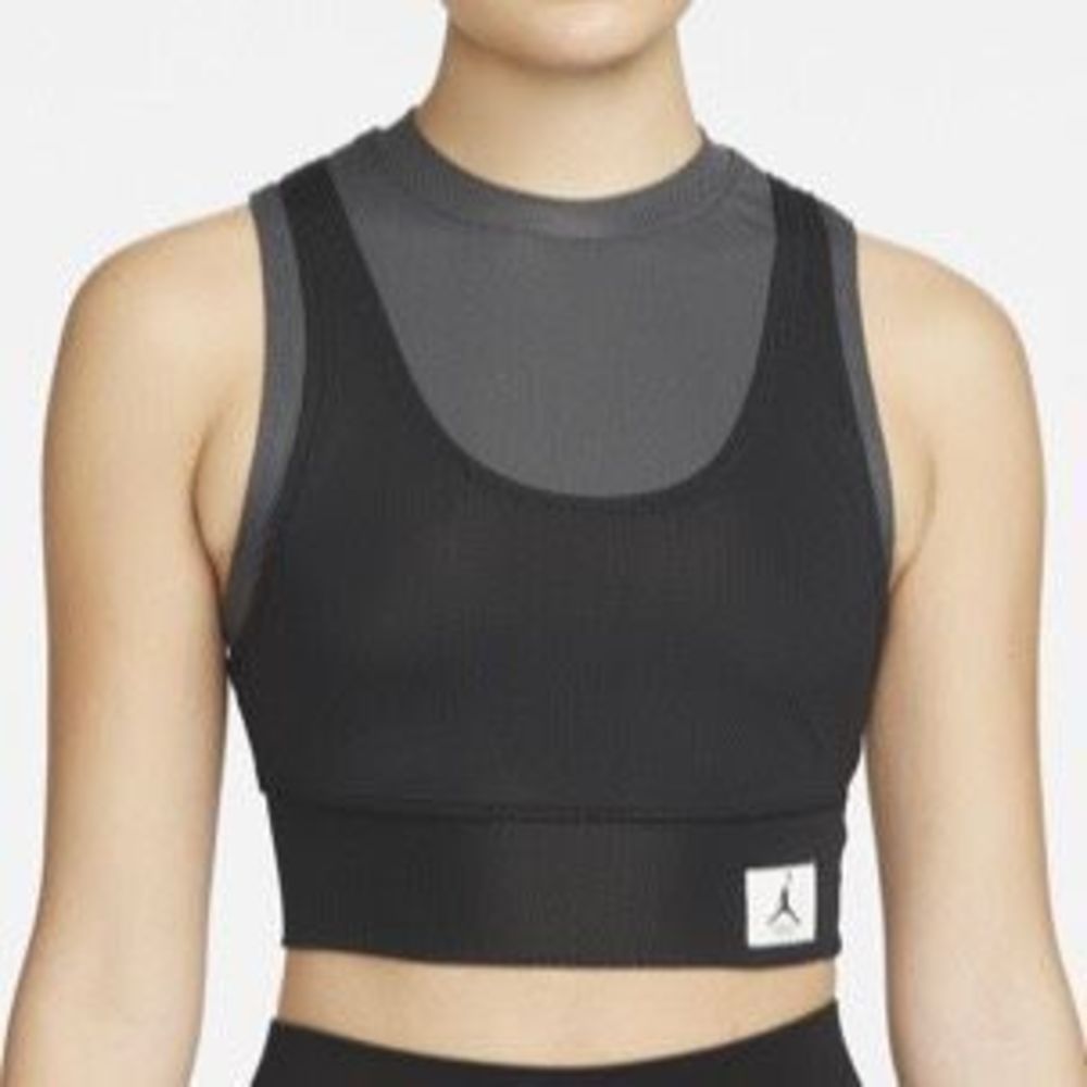 Jordan 1X Extra Large Crop Top Sports Bra Black Grey NWT